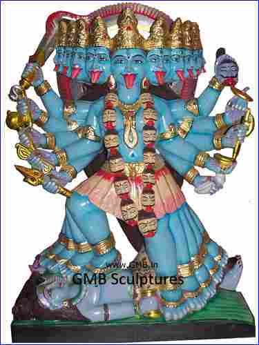 Ten Faced Exquisite Kaali Maa Statue 