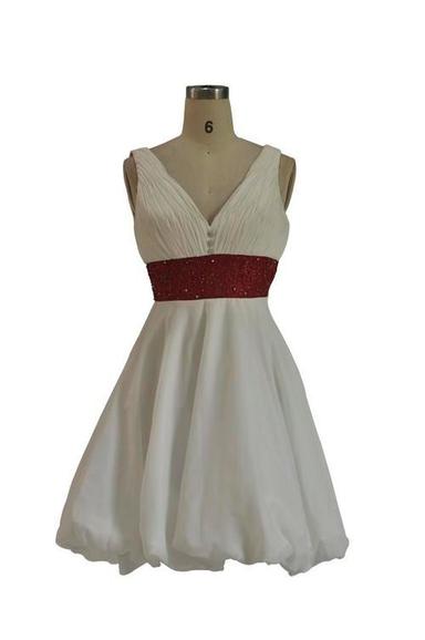 Various Colors Are Available Sleeveless White Dance Dress