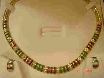Ruby & Emerald Studded Necklace Set
