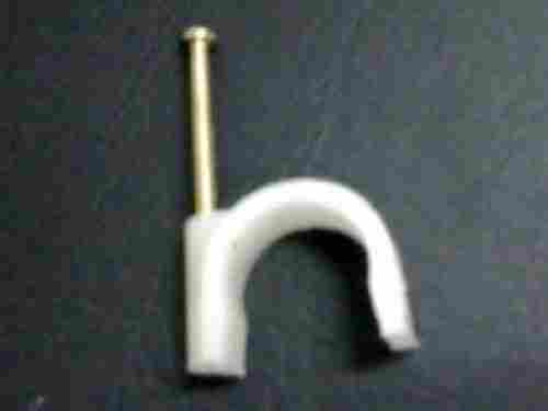 White Colored Cable Nail Clip