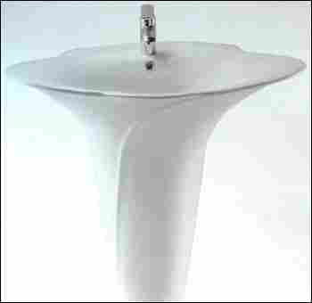 One Piece Wash Basin With Full Pedestal