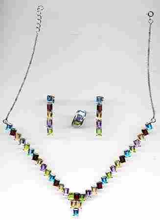 Designer Silver Necklace Set