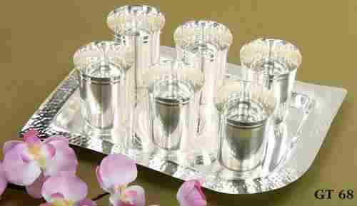 Silver Plated Flower Glass Sets