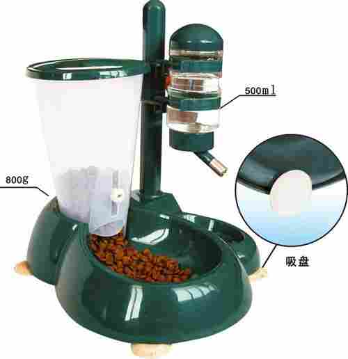 Hanging Drinking Bottle With Food Feeder & Bowls