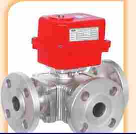 3-4 Way Electrical Actuator Operated Flanged Ball Valve