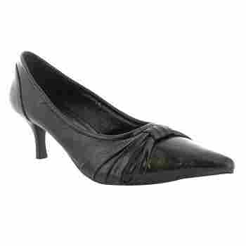 Low Heel Ladies Black Court Shoe