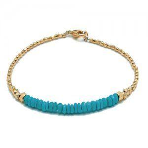 Faceted Beads And Turquoise Bracelet