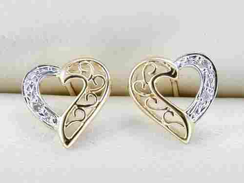 Gold Jewelry-10k Gold Diamond Earring