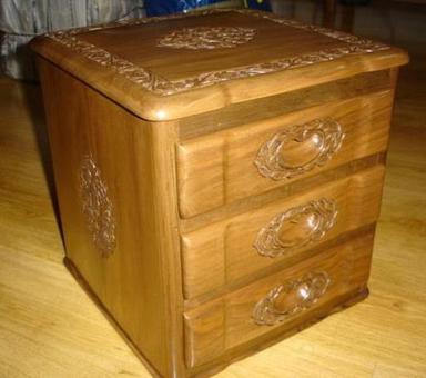 Wooden Bed Side Cabinet With Drawers