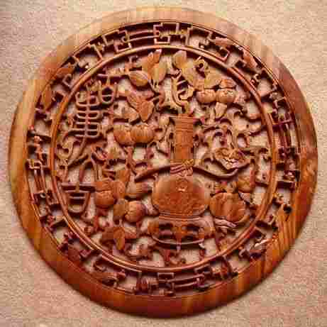 Round Shape 3d Wooden Carved Board