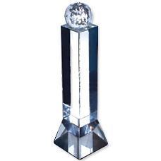 Crystal Column Award With Crystal Base