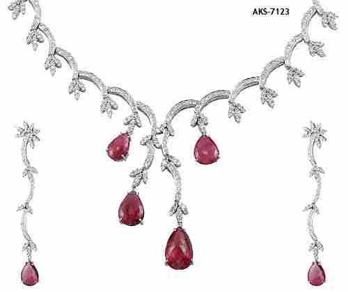 Ladies Diamond Necklace Sets
