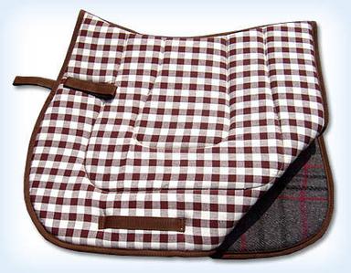 Cotton Polyester Check Saddle Pads With Shordey