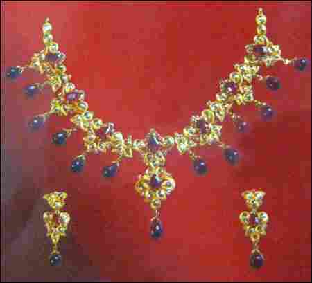 Gems Studded Gold Necklaces