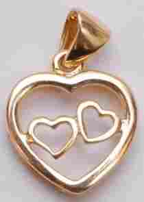 9 K Gold Heart Shape Pendants