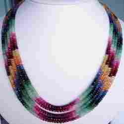 Multi Color Zircon Faceted Beads Necklace