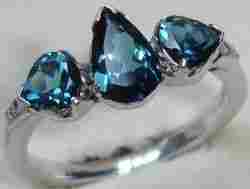 Blue Tourmaline Gold Rings