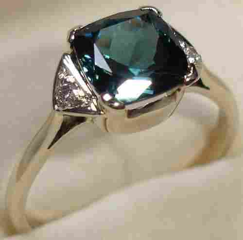 Diamond And Blue Tourmaline Rings