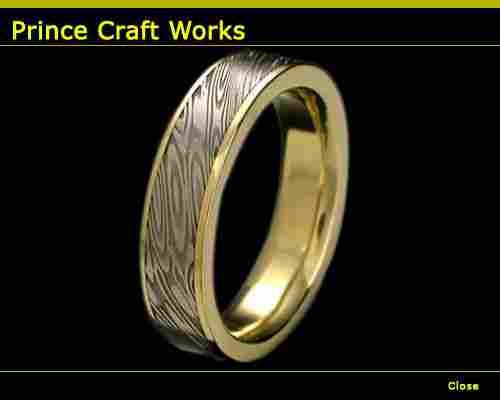 Damascus Gold Finger Ring