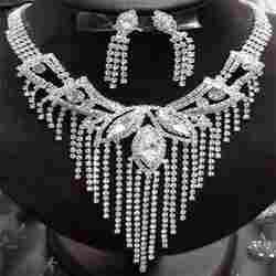 American Diamond Studded Gold Necklace