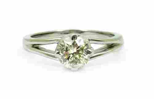 Gold Solitaire Engagement Ring (1.01 Ct 14k White)