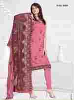 Pink Embroidery Design Suit
