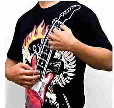 Hottest and Coolest Playable Electronic Rock Guitar T-Shirts