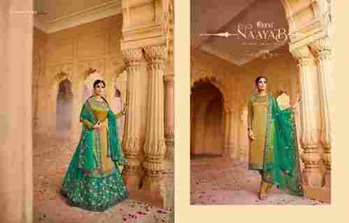 Ladies Cotton Silk Full Sleeves Embroidered Handwork Suits