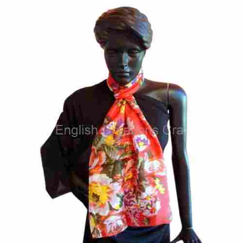 Multicolor Printed Silk Jacquard Stoles For Women