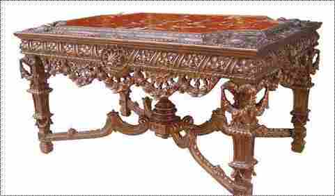 Hand Carved Hall Table with Luxury Finishings And Marble