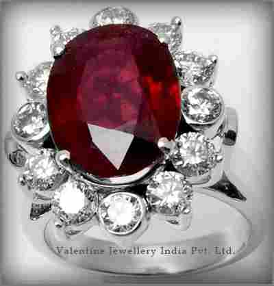 Engagement Cum Wedding Gemstone Diamond Ruby Ring