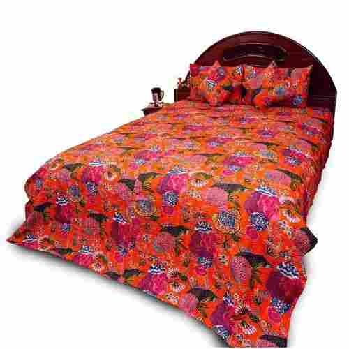 Multicolor Floral Print Sanganeri Double Bedcover