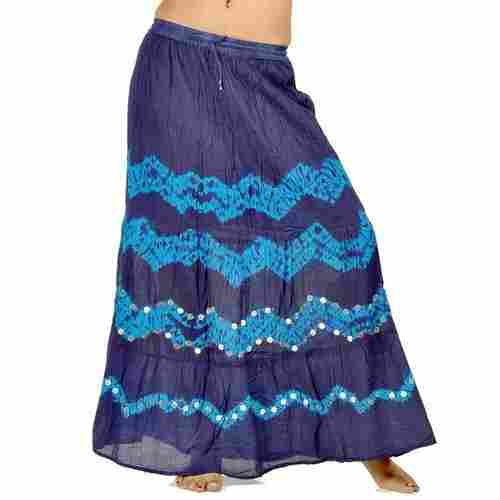 Ethnic Jaipuri Blue Cotton Pretty Long Skirt