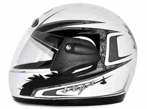 Vega Corha Shield White Base With Silver Graphic Helmet