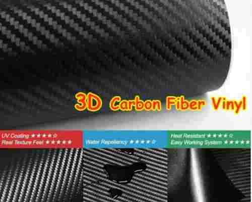 3d Flexible Black Carbon Fiber Vinyl Wrap