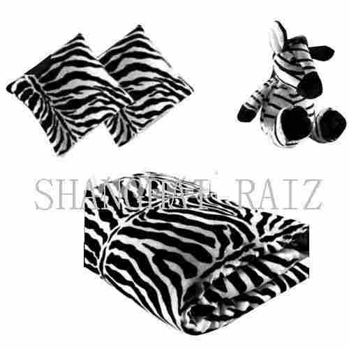 Baby Blanket With Zebra Toy And Cushion (Bbl 0070022)