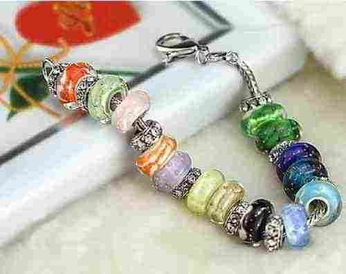 Pandora Style Glass Beads Bracelet