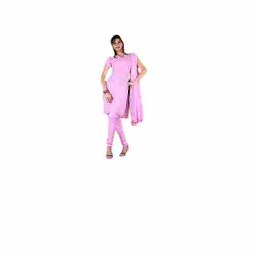 Women's Short Sleeves Light Pink Plain Dazzy Salwar Kameez