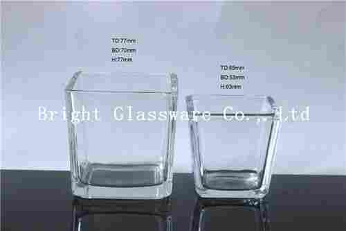 High Quality Square Glass Candle Holder (BG082)