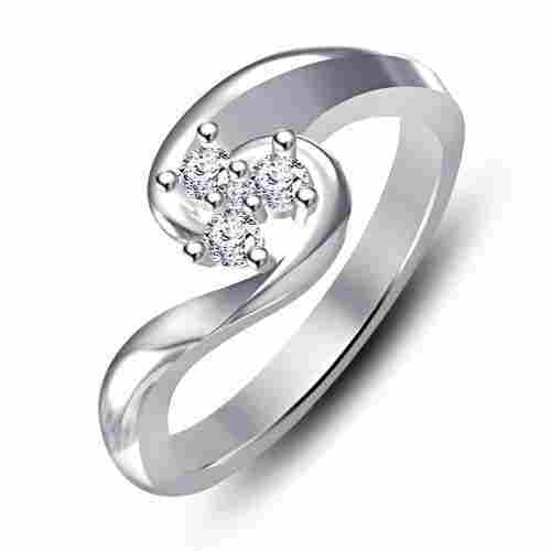 Sterling Silver Round Cut White CZ Promise Ring
