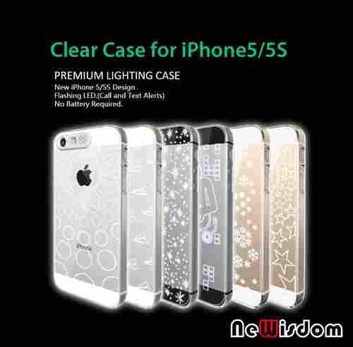 Clear Flashing LED Case for iphone 5s/iphone 5