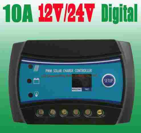 10A 12V/24V Digital PWM Solar Charge Controller