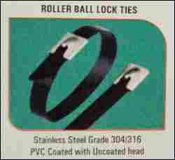 Roller Ball Lock Ties (PVC Coated with Uncoated Head)