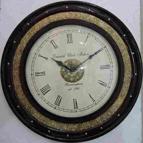 Antique Wooden And Brass Fitted Design Wall Clocks