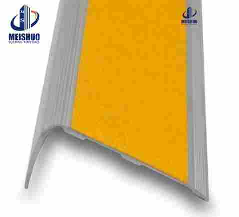 Safety Stair Nosings With Yellow Adhesive Carborundum Insert