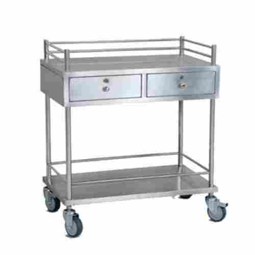 Lightweight Portable Medicine Trolley with 4 Castor Wheels