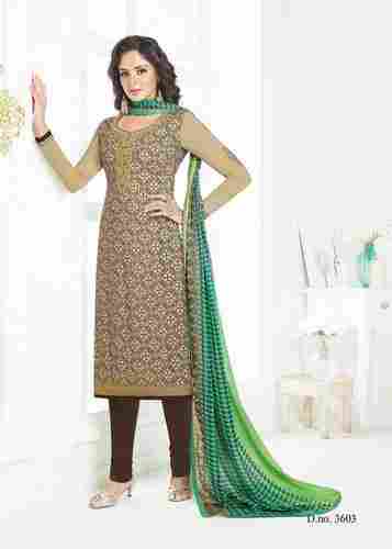 Stylish Multi Color French Crape Fabric Party Wear Churidar Salwar Kamaeez