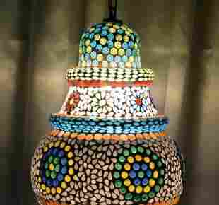 Colored Mosaic Hanging Lamp