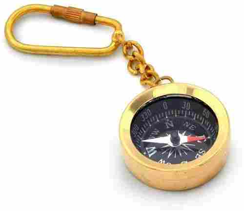 Brass Compass Key Chain 