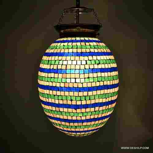 Night Light Multicolor Glass Lantern